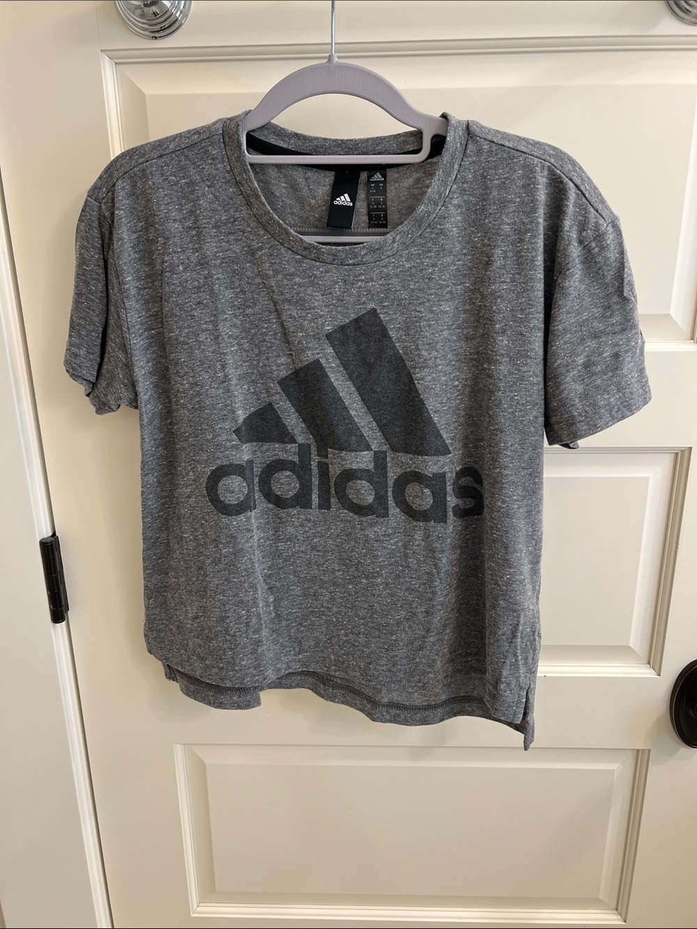 adidas Grey Crewneck Tee with Black Logo